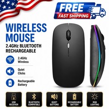 Wireless Mouse 2.4GHz Bluetooth Rechargeable ...