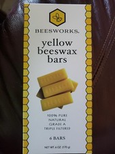 Beesworks 6oz Yellow Beeswax Bars, 100 Pure Cosmetic Grade, 1oz x 6pk