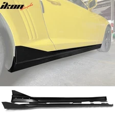 Fits 16-24 Chevy Camaro IKON V3 Style 4PCS Side Skirts Extension PP Matte Black