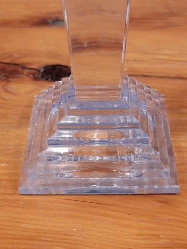 Varga Pair Set of 2 Art Crystal Candle Stick Holders Leaf Butterfly Pattern - Picture 4 of 16