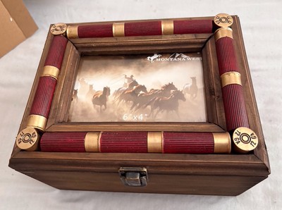 12 Gauge Shotgun Shells Trinket Box Decor Man Cave Hunting Cabin Montana West