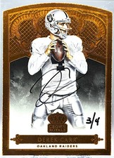 Derek Carr 2015 Crown Royale #67 Bronze Die Cut auto 3/4
