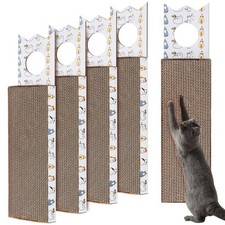 4 PCS 15 Inch Door Hanging Cat Scratcher Cardboard Reversible Pad Hanger