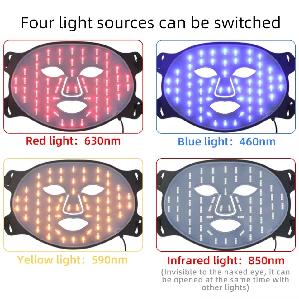 Red Light Therapy Mask 4 in 1 Red Led Light Therapy Infrared Flexible Soft Mask - image 4 of 4