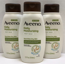 Aveeno Daily Moisturizing Body Wash, Nourishes Dry Skin, 12oz, Lot of 3
