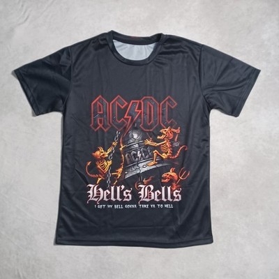 ACDC Hells Bells T-Shirt Mens Small Black Graphic Print Rock Band Metal Lyric