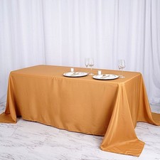 GOLD Polyester 90x132" Rectangle TABLECLOTHS Wedding Party Event Supply Linens