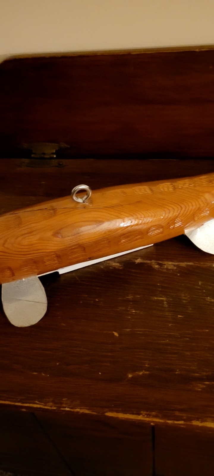 Handmade Wooden Sturgeon Spearing Decoy