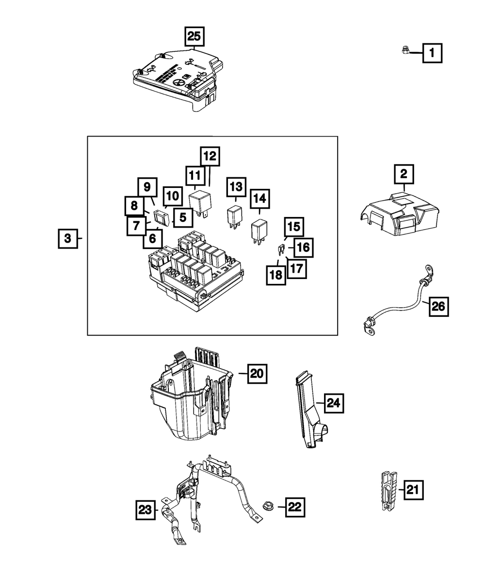 Genuine Mopar Intelligent Power Power Distribution Center 68422354AC