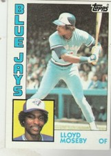 FREE SHIPPING-MINT-1984 Topps #92 Lloyd Moseby Blue Jays PLUS BONUS CARDS