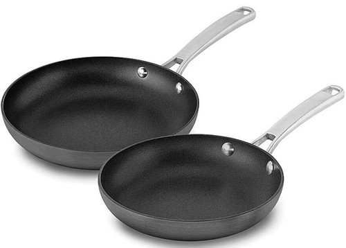 Calphalon 2 Piece Classic Nonstick Frying Pan Set, Grey 10" and 8"