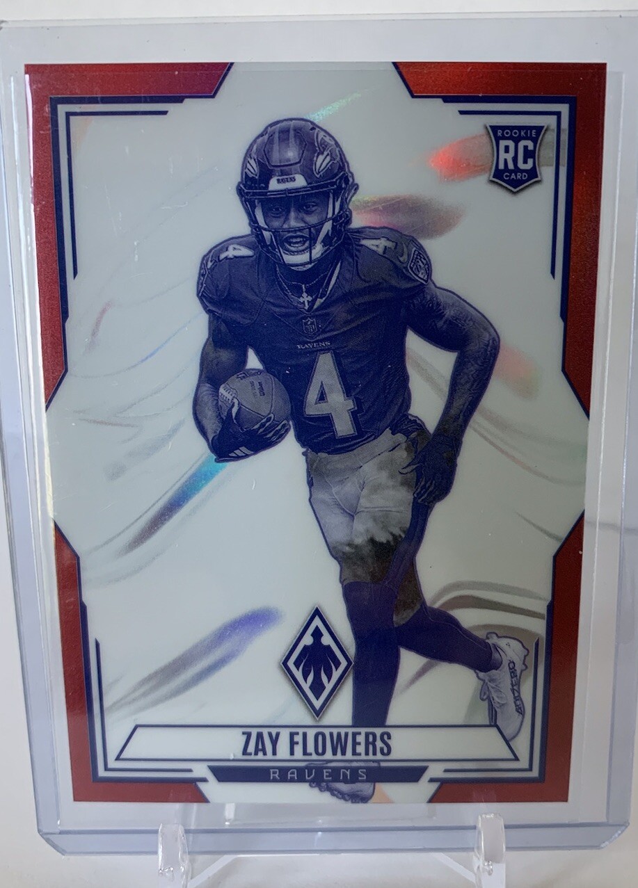2023 Panini Phoenix Contours Red #CON-12 Zay Flowers /199 (RC) Baltimore Ravens