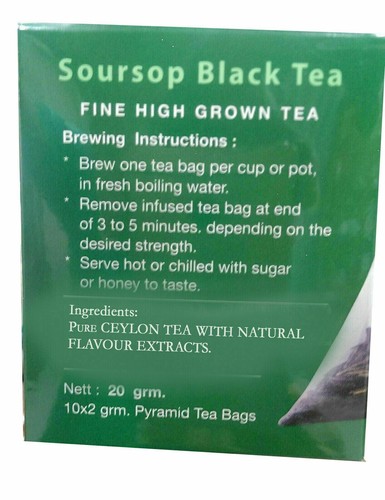 Mlesna Sour sop Black Pyramid Tea Fine High Grown Tea 2 Box - Picture 2 of 3