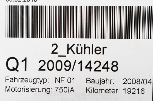 7570093 Kühlmittelkühler Wasserkühler Motorkühlung BMW 7er F01 F02 F04 750i 760i - Picture 9 of 10