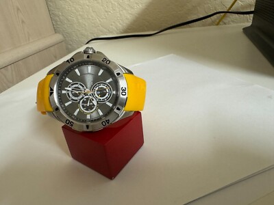 Nautica Men's NST-06 N14613G Multifunction Gray Dial Yellow band