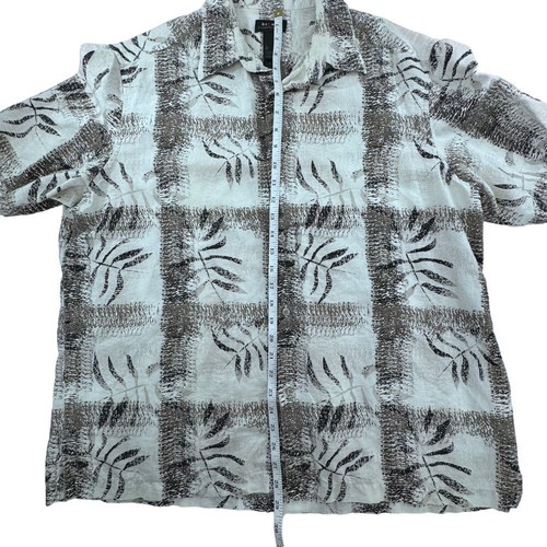 Axcess Men's Tropical Leaf Print Short Sleeve Button-Down Shirt XL - Picture 7 of 8