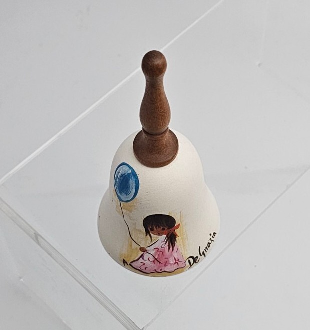 Bell♡　1109 Bell Signed De Grazia Hand Painted Ceramic Bell Little Girl