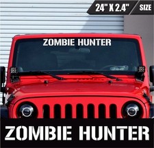 Zombie Hunter Windshield Banner Vinyl Decal Sticker Walking Dead Car Sticker Twd