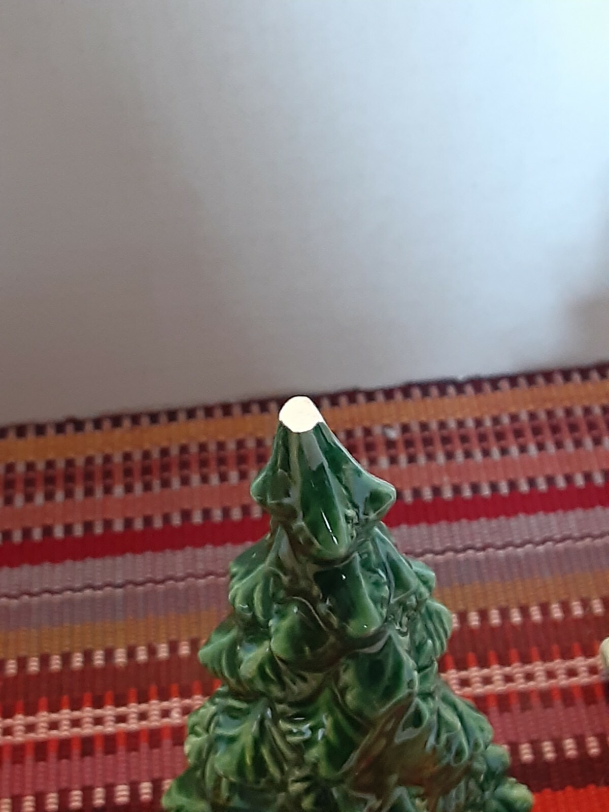 Vintage Mini Ceramic Christmas Tree Set of 4 Village Small Table Decor