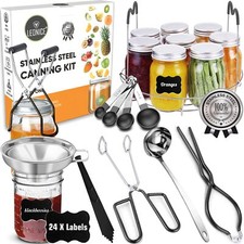 Canning Supplies Starter Kit Stainless Steel Canning Set Tools Rack Ladle Measu