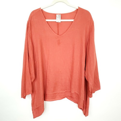 LA Fixsun Womens 100% Linen Tunic Top 