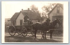 Kansas City Missouri Old Hickory Eagle M'F'G Co DRAY Horses Cart RPPC Postcard