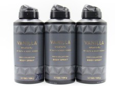BATH  BODY WORKS VANILLA NOIR BODY SPRAY FOR MEN 3.7 OZ LOT OF 3 PCS 