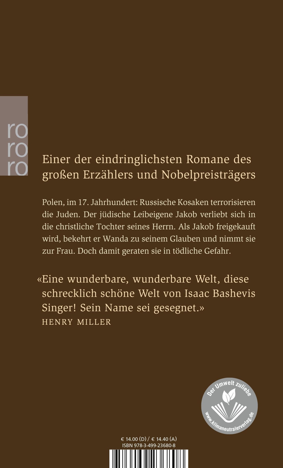 Thumbnail - Jakob Der Knecht | Isaac Bashevis Singer | Taschenbuch | 366 S. |