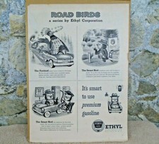 1950s Vintage Ethyl Gas & Oil Advertising Road Birds Series Firebird