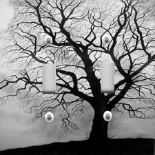 CONTEMPORARY TREE BLACK WHITE PRETTY Light Switch WALL Plate Cover HOME DECOR 