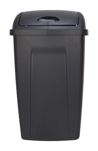 13 Gallon Trash Can Plastic Swing Top Kitchen Garbage Waste Trash Can, Black - Picture 5 of 7