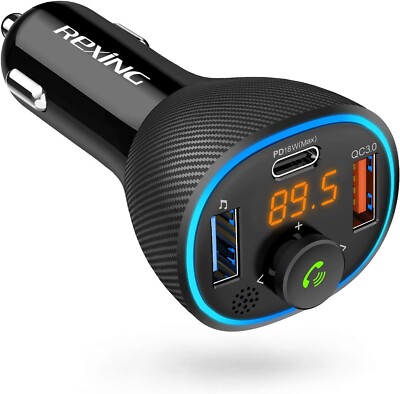 Rexing - FM3 Car Wireless FM Transmitter - Black