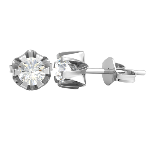 1/5ct Round Lab-Created Diamond 6 Prong Buttercup Stud Earrings 14k Gold FG VS2 - Picture 7 of 21