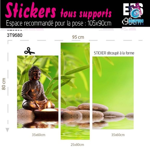 Bambus Buddha Wasser Kiesel Aufkleber Sticker Dekoration ZN-22 - Bild 49 von 62