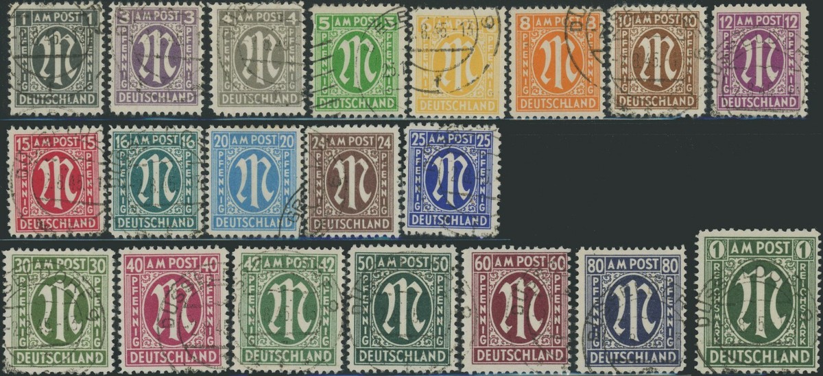 GERMANY #3N1-3N20 A. M. G. ISSUE US GB Postage Stamp Collection