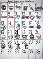 Pride/Rainbow themed unbranded shoe charms, ready to ship, US seller