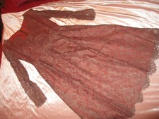 Lace Cocktail Dress Rich Brown Lined 