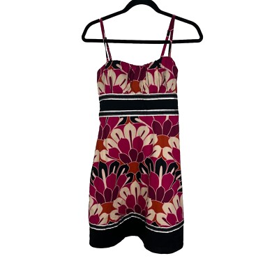 Heart Soul Dress Large Hawaiian Tropical Pink Black Sleeveless A Line NWT