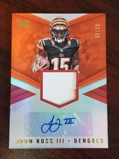 2017 XR Rookie Jumbo Swatch Auto Orange #14 John Ross III Bengals WR #'d 8/10