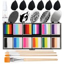Bowitzki New Colors Professional Split Cakes Face Paint Kit for Kids Party Gift