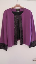 Bob Mackie Designer- Purple Jacket- Size 20- 3/4 Sleeves-sequin Trimmed