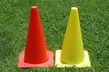 48 Plastic Cones 12 inchTall For Soccer Training and Field Marking Orange,Yellow