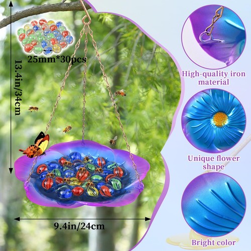 Bee Cups for Garden, Butterfly Bee Watering Station for Garden, Bee Baths for Ga - Picture 5 of 8
