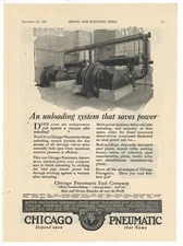 1920 Chicago Pneumatic Tool Co. Ad: Railroad Roundhouse Class O-CE Compressor