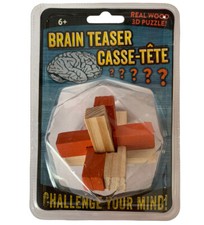 Brain Teaser Real Wood 3-D Puzzle Challenge NEW Factory Sealed Age 6 Ships FREE
