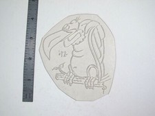 vtg 1960s 1970s Tattoo acetate stencil Cartoon Buzzard Vulture signed BR4