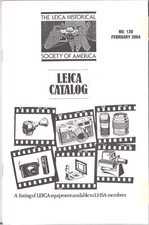LHSA LEICA prices CATALOG of CAMERA COLLECTORS' ITEM SALES NO. 120 FEBRUARY 2004