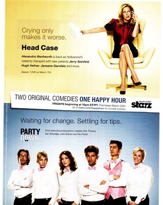 PTP110 MAGAZINWERBUNG 11X8'' Head Case & Party Down TV-Shows auf Starz