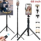 Portable 68" Wireless Remote Selfie Stick Tripod Phone Stand For iPhone Camera