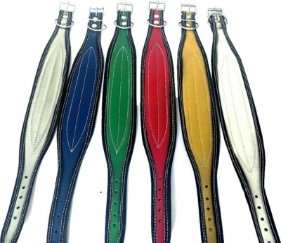 100% Real Leather Pet Dog Puppy Cat Collars Medium size Red Blue Green ...